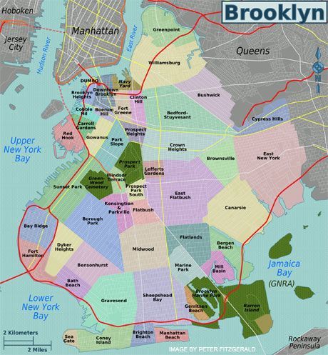 Map of Brooklyn Neighborhoods NY