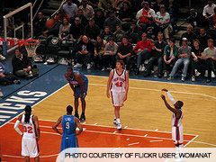 The New York Knicks make a free-throw