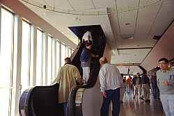 An escalator headed up to the second floor.