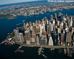 Aerial view of Lower Manhattan