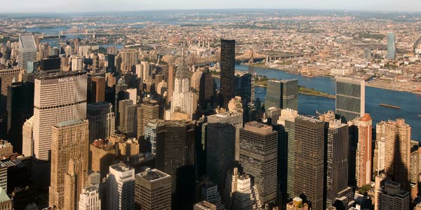 View from the top of Empire State Building in NYC